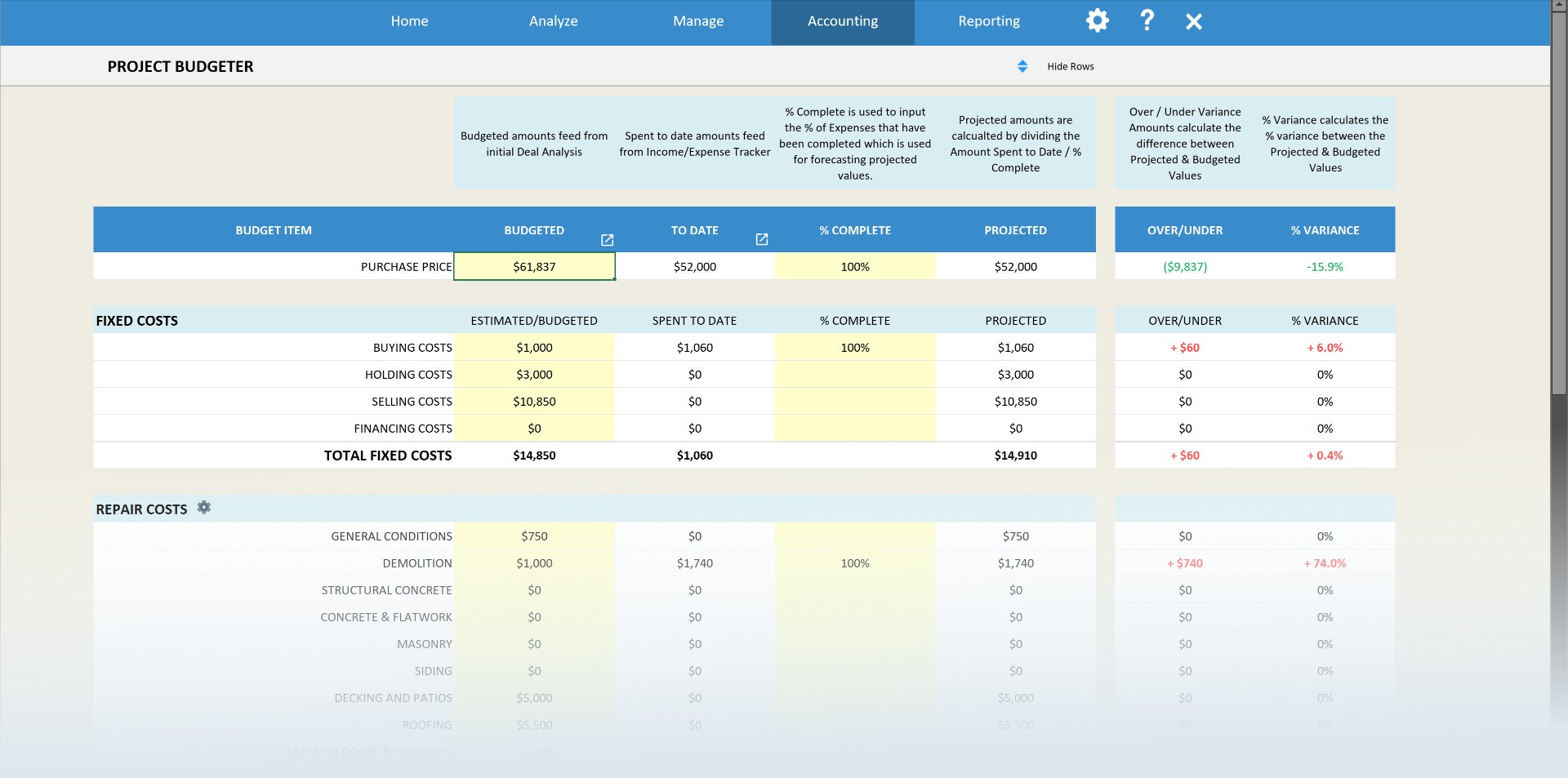 House Flipping Spreadsheet Software Free Download
